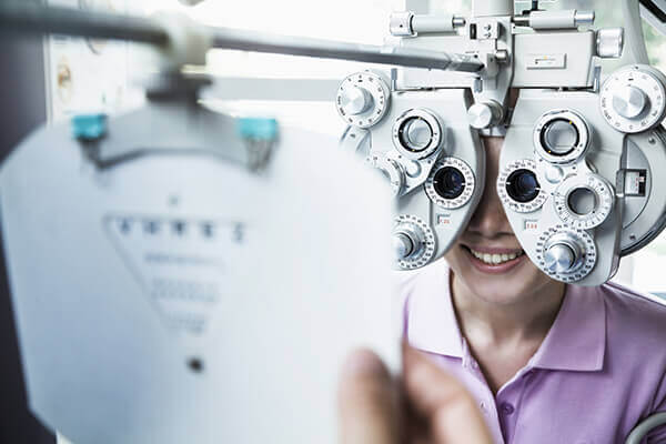 Woman having an eye exam