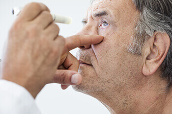 Man having an eye exam